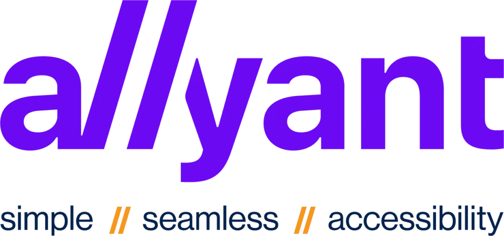 Allyant Logo. Simple Seamless, Accessibility.